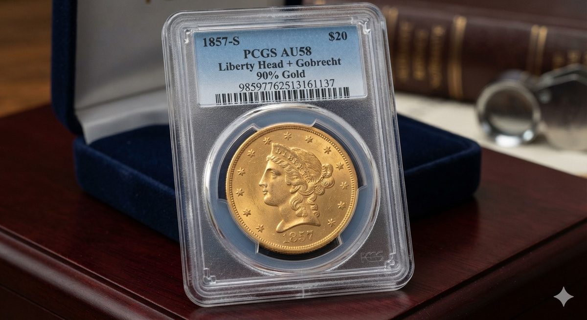 1857 $20 Liberty Head Double Eagle