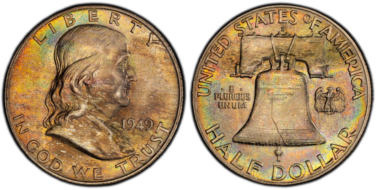 1949 D Ben Franklin Half Dollar
