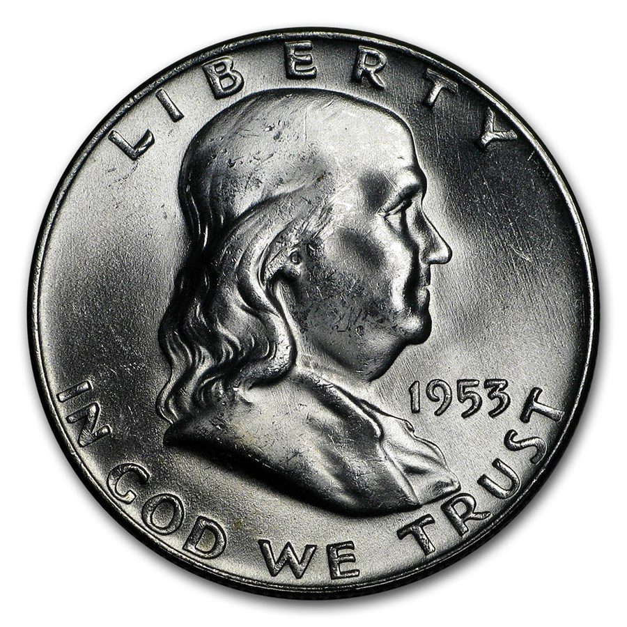 1953 D Ben Franklin Half Dollar
