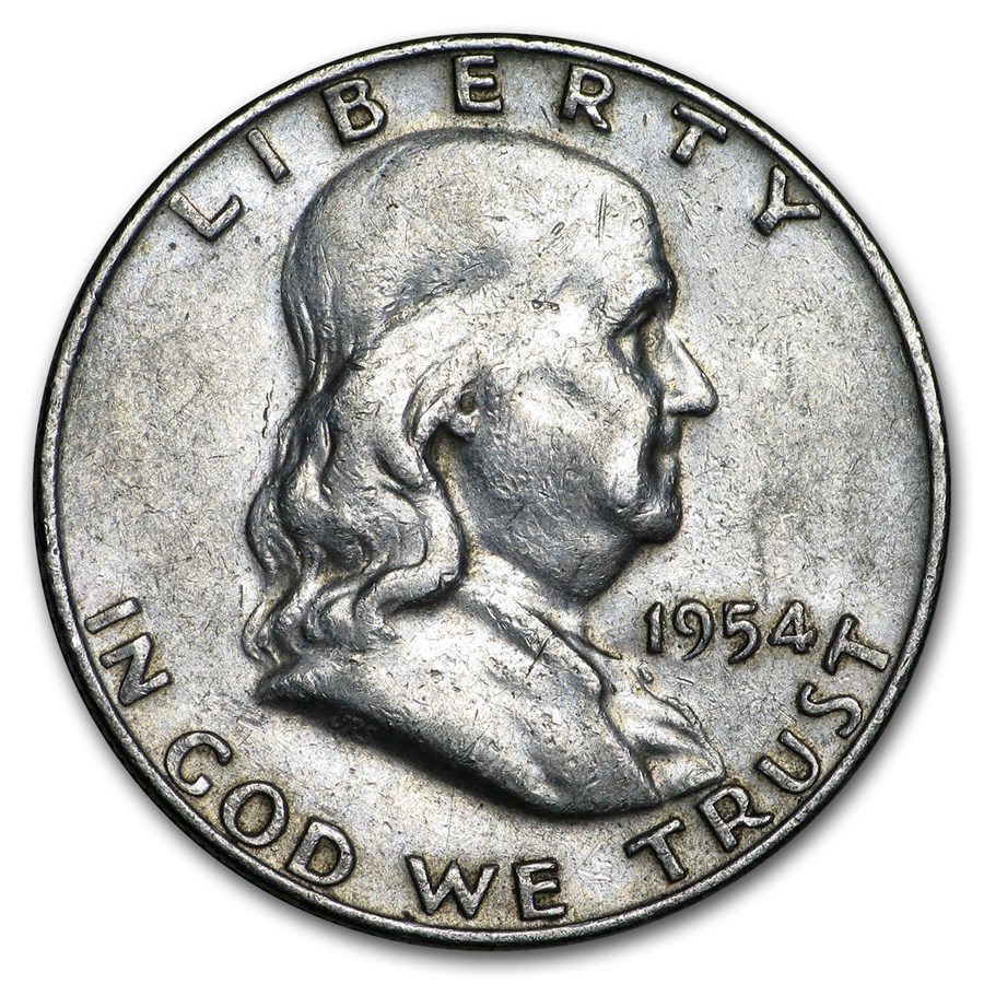 1954 D Ben Franklin Half Dollar