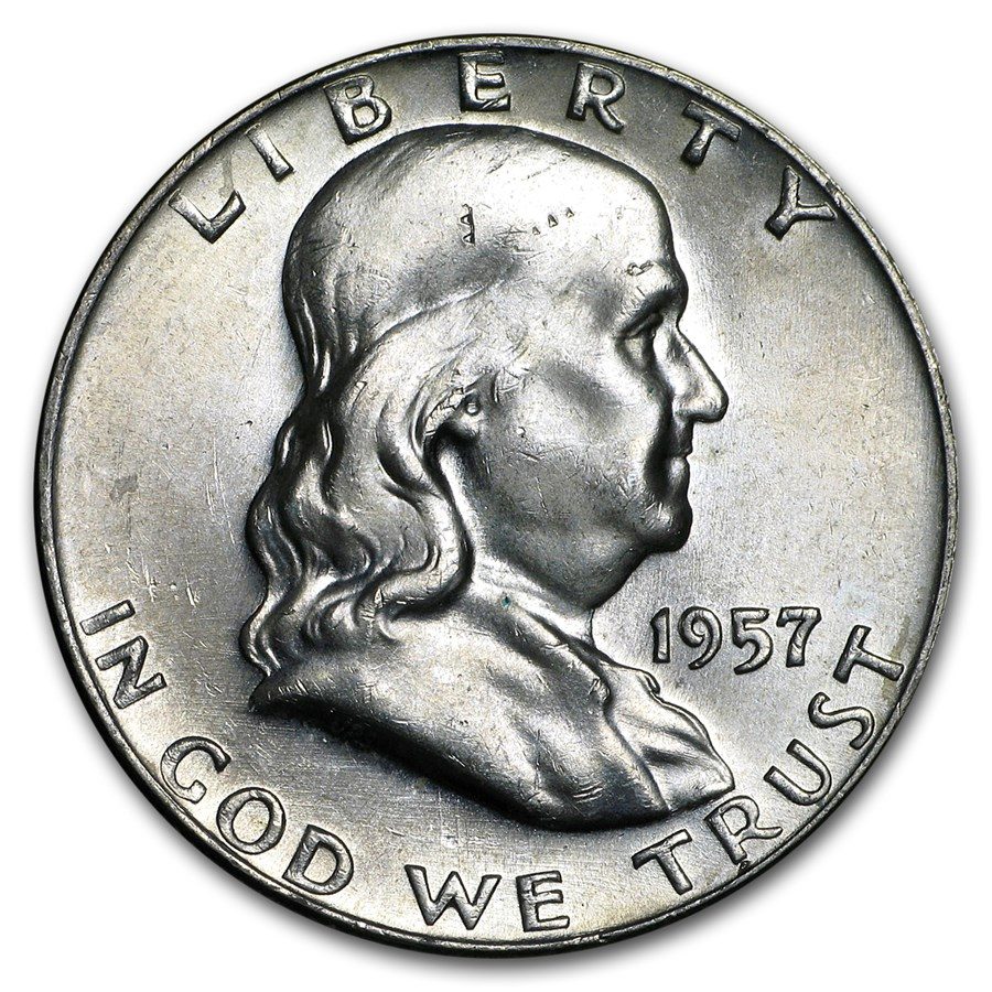 1957-D Ben Franklin Half Dollar
