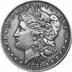 1881 P Morgan Silver Dollar