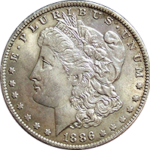 1886 O Morgan Silver Dollar