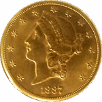 1857 $20 Liberty Head Double Eagle