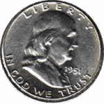 1951 D Ben Franklin Half Dollar