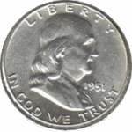1951-S Ben Franklin Half Dollar