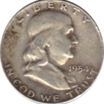 1954 P Ben Franklin Half Dollar