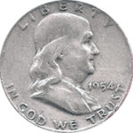 1954-S Ben Franklin Half Dollar