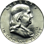1957-D Ben Franklin Half Dollar