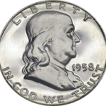 1958 P Ben Franklin Half Dollar