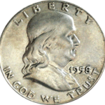 1958-D Ben Franklin Half Dollar